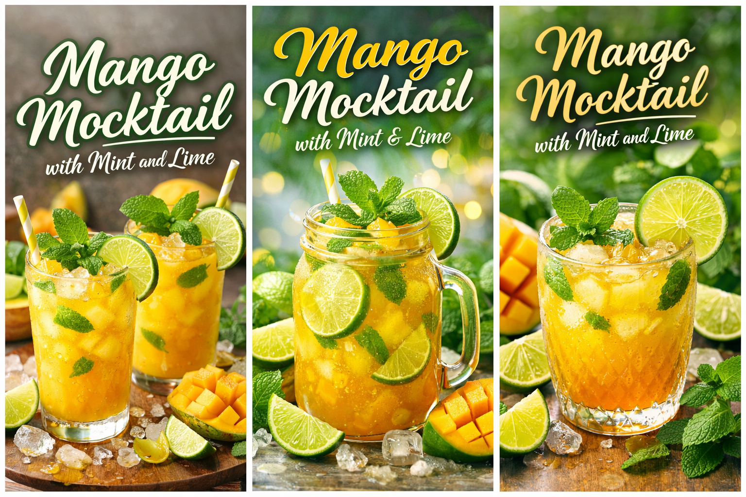 Mango Mocktail with Mint and Lime